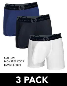 3-PACK WildmanT Cotton Monster Cock 5" Inseam Boxer Brief