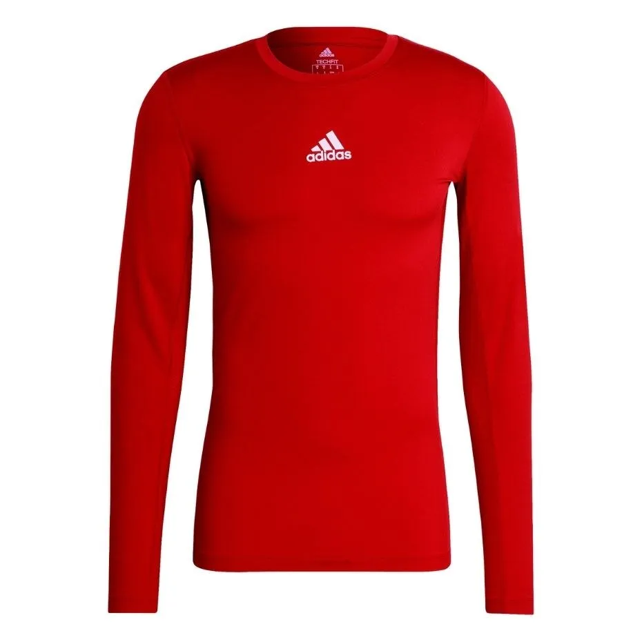 Adidas Compression Long Sleeve Tee Red Gu7336 Xl