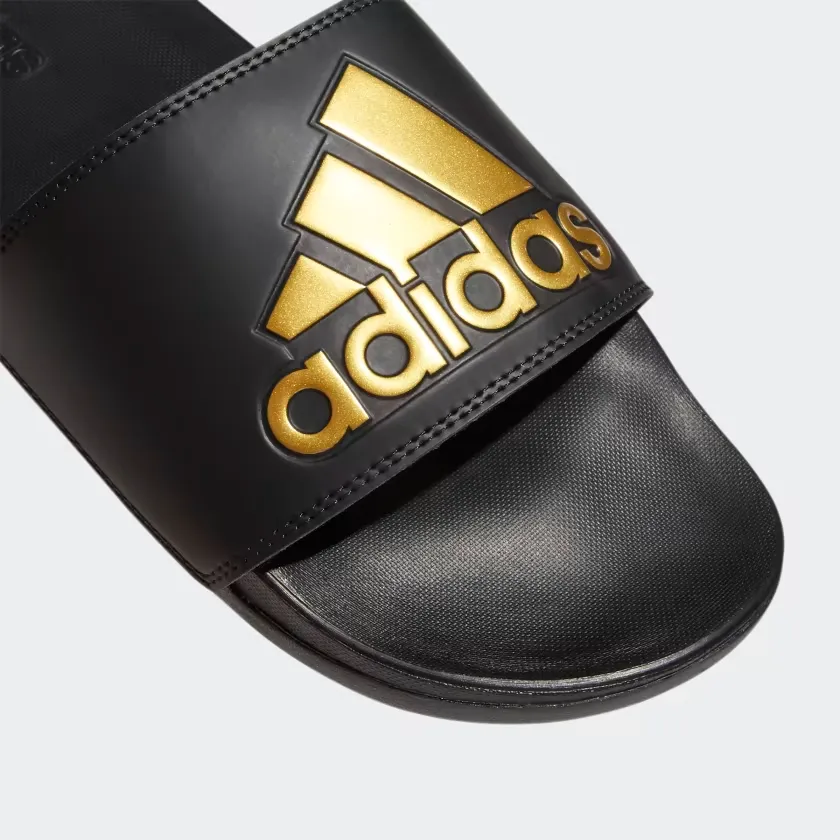 Adidas Men's Adilette Comfort Slides - Core Black / Gold Metallic