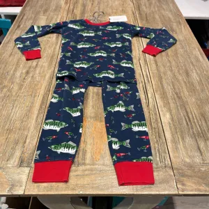 Blue House Navy fish Ctn LS Pyjamas 6Y