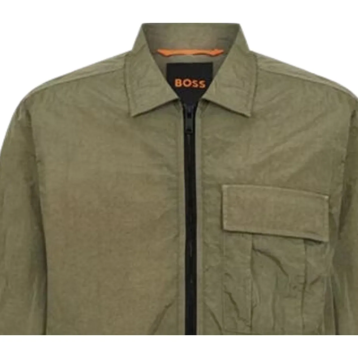 BOSS Logo Patch Loony Khaki Overshirt