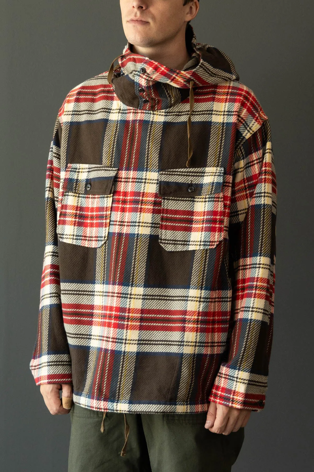 Cagoule Shirt - Brown Cotton Heavy Twill Plaid