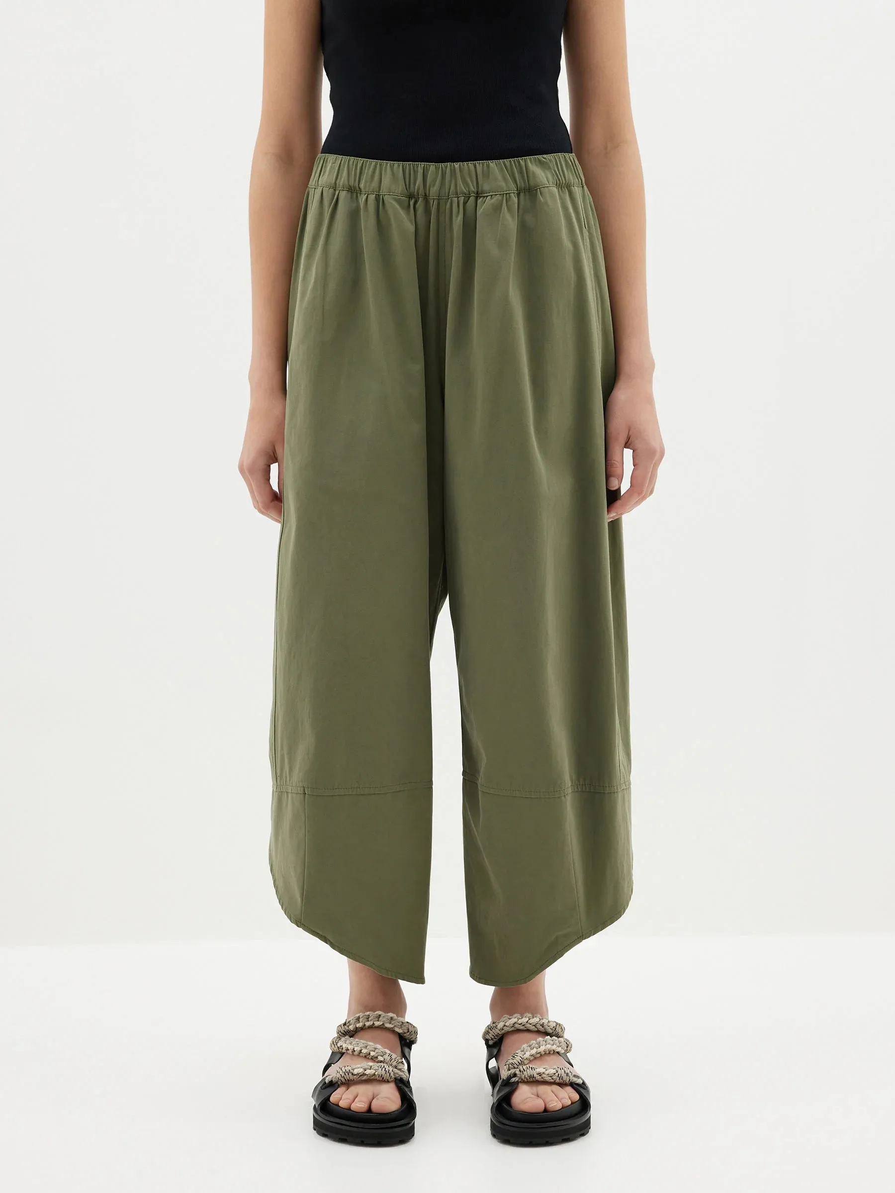 CANVAS SPLIT HEM PANT - KHAKI