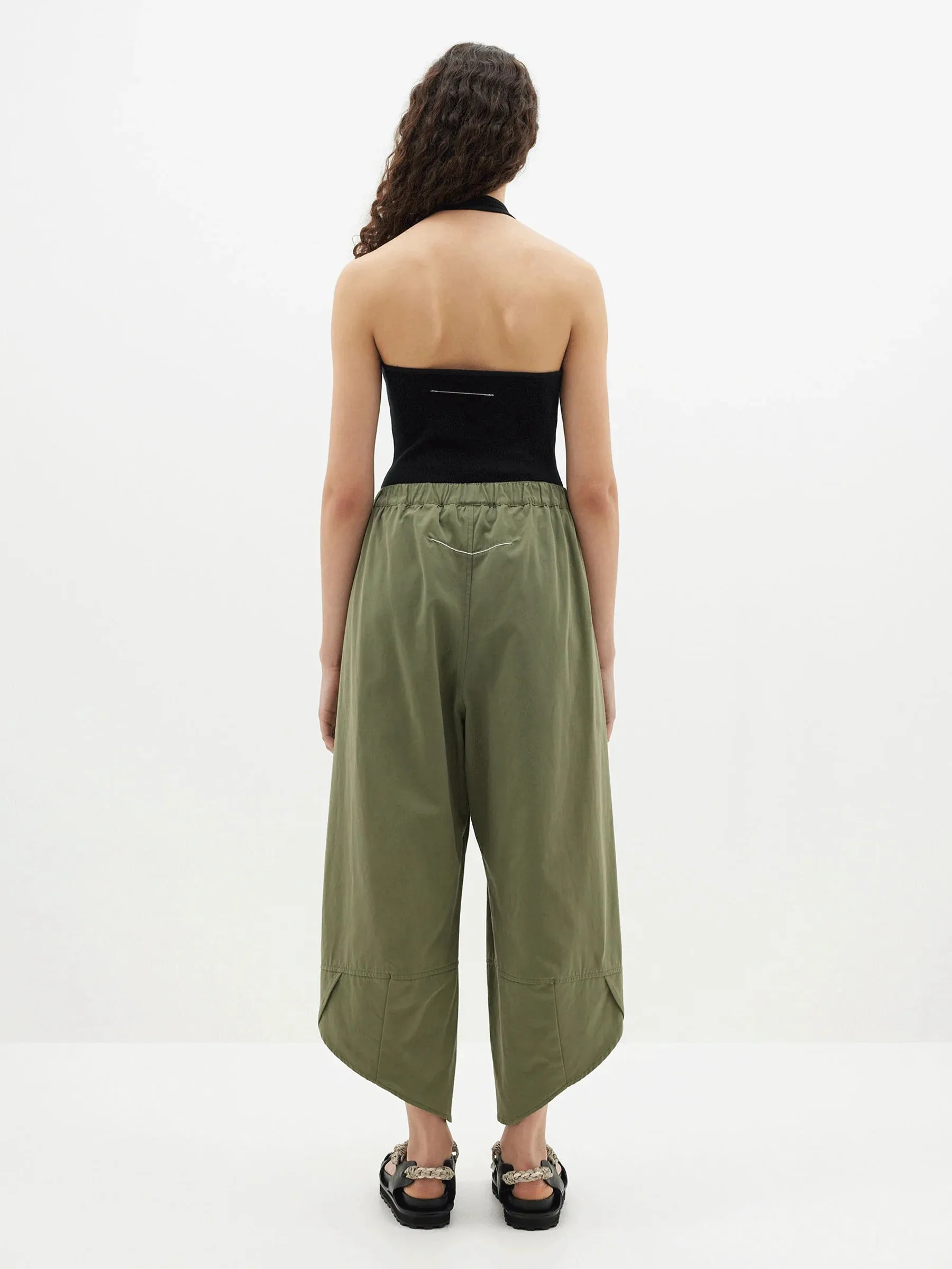 CANVAS SPLIT HEM PANT - KHAKI