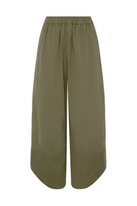 CANVAS SPLIT HEM PANT - KHAKI