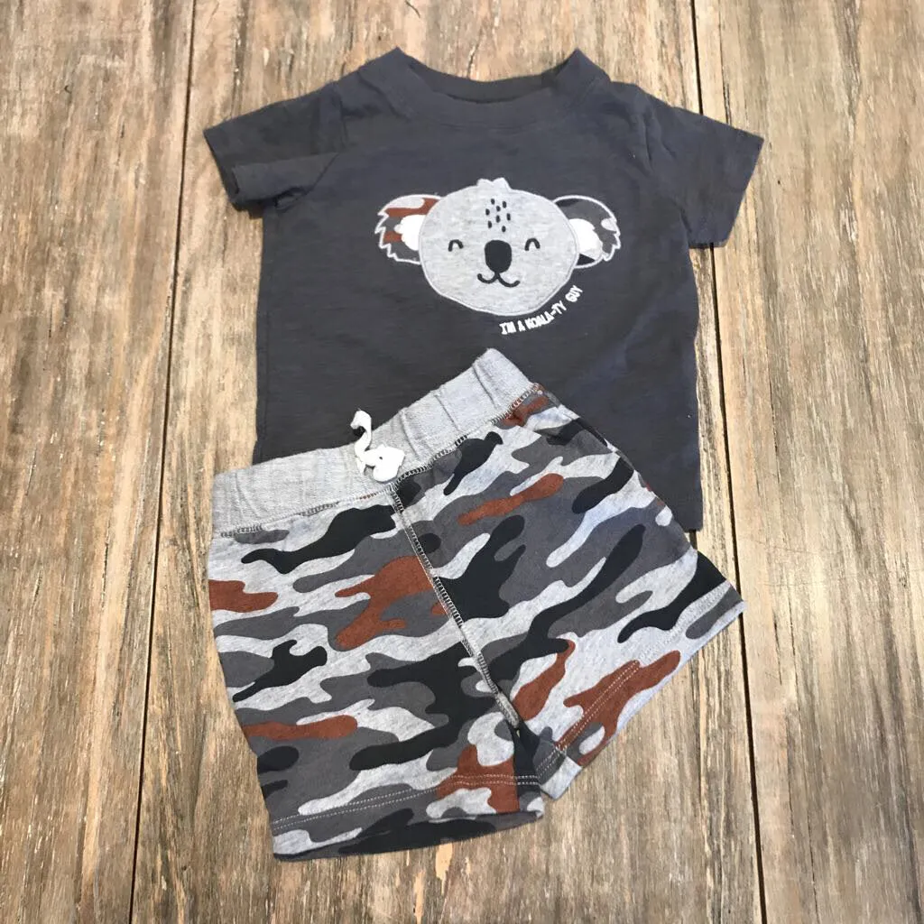 Carters 2pc Cotton Grey camo/btm 'I'm a koala-ty guy' Pyjamas 9m