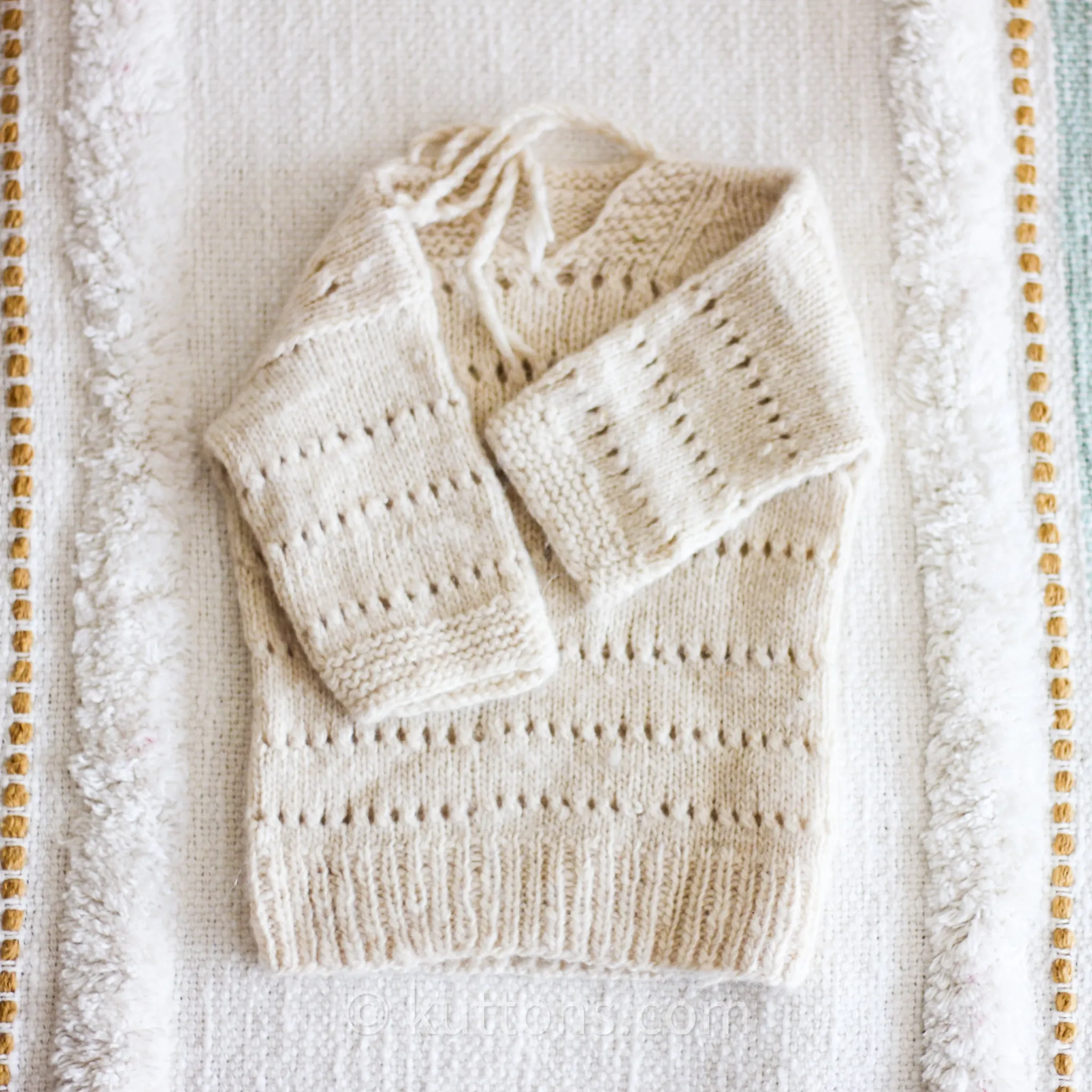 Cashmere Sweater for Babies & Toddlers - Handspun & Handknit - Ultrasoft Pashmina Cashmere | Milk White