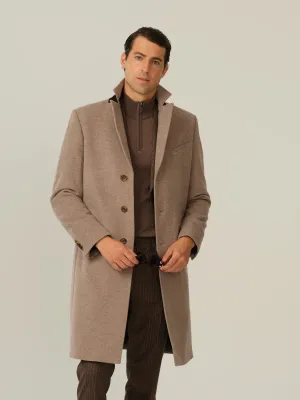 Cashmere Wool Coat - Mink Beige