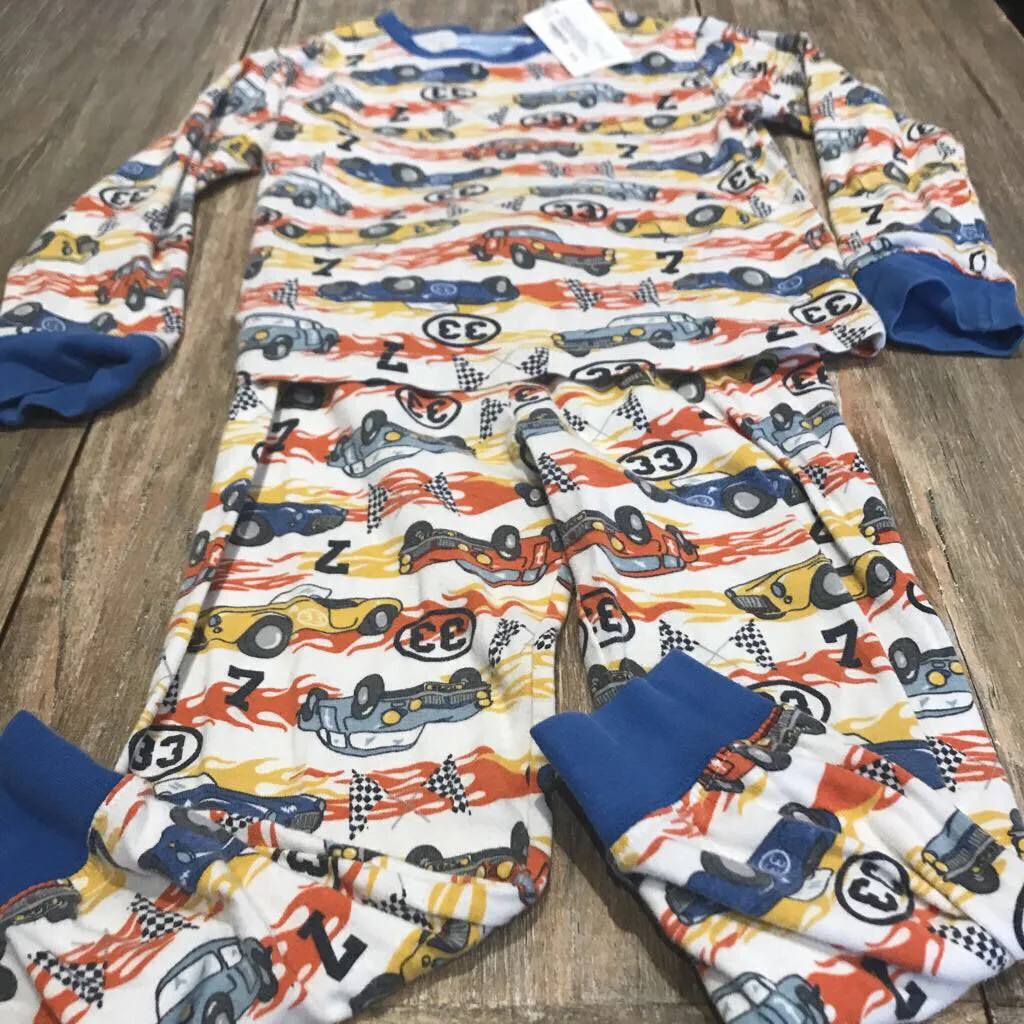 ChildrensPlace 2pc Cottonblend White racecars Pyjamas 4T