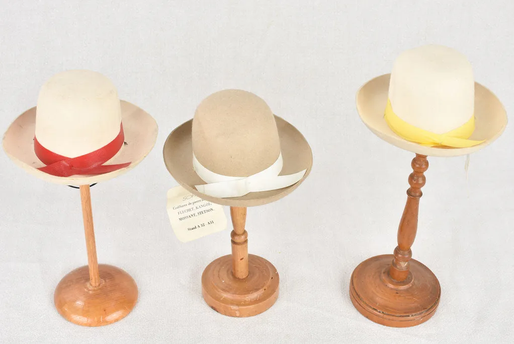 Collection of 2 miniature felt hats - milliner's samples