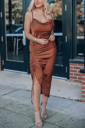 Date Night Satin Midi Dress