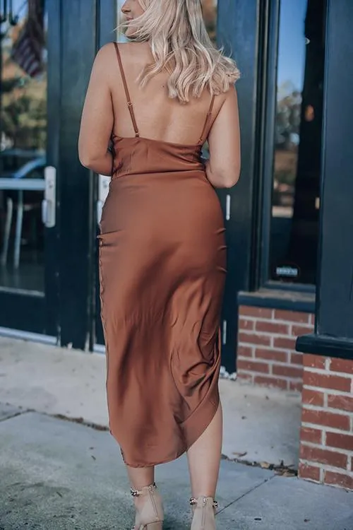 Date Night Satin Midi Dress