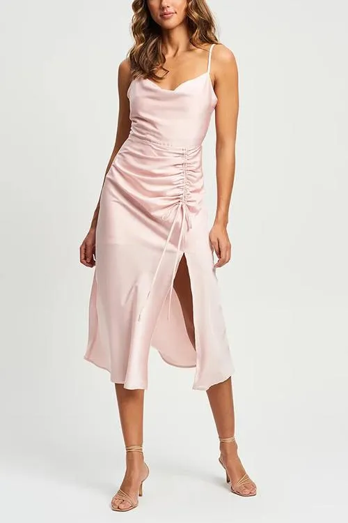 Date Night Satin Midi Dress