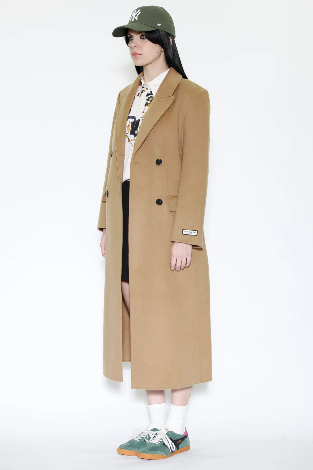 Double-Sided Wool Camel Wrap Coat