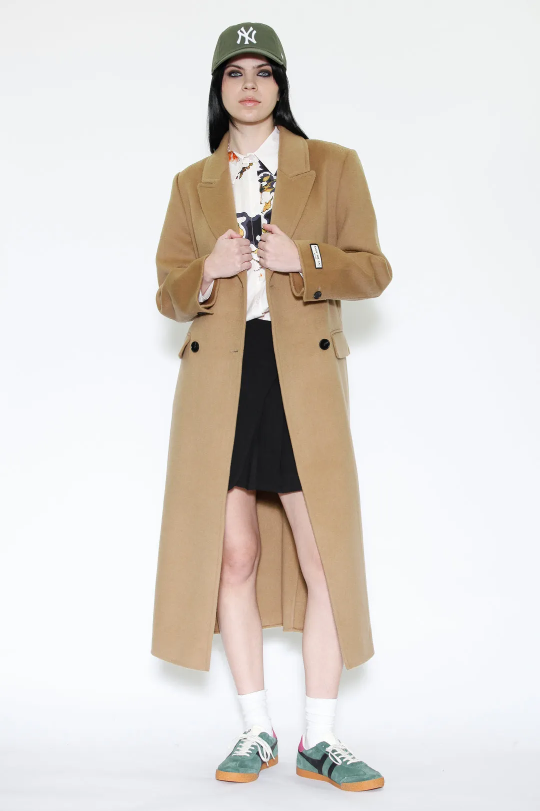 Double-Sided Wool Camel Wrap Coat