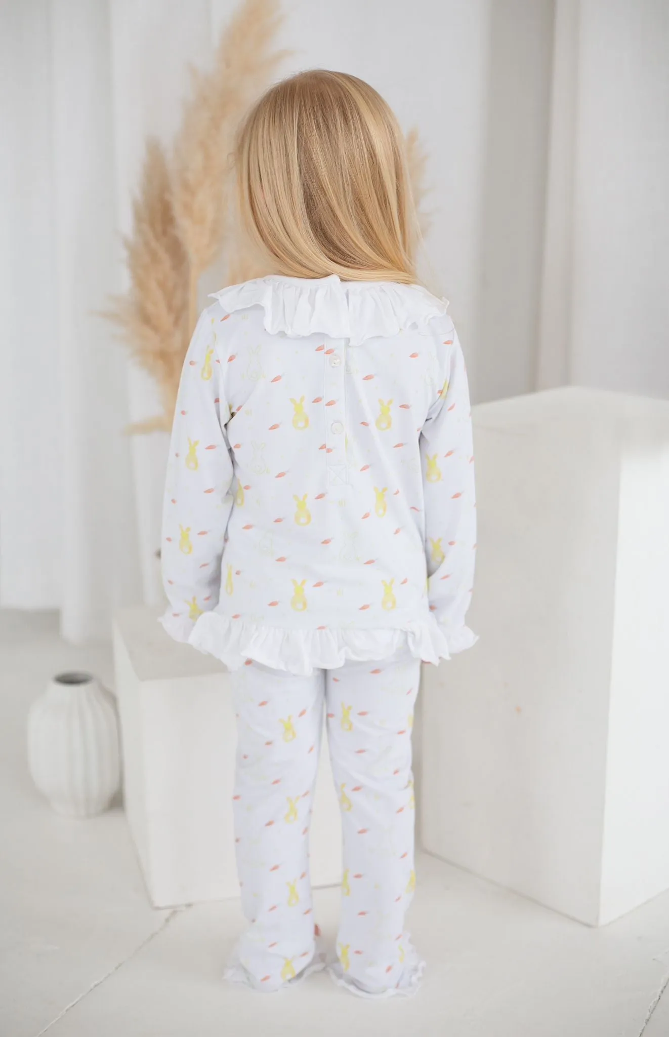 Girls Lemon Bunny Print Pyjamas