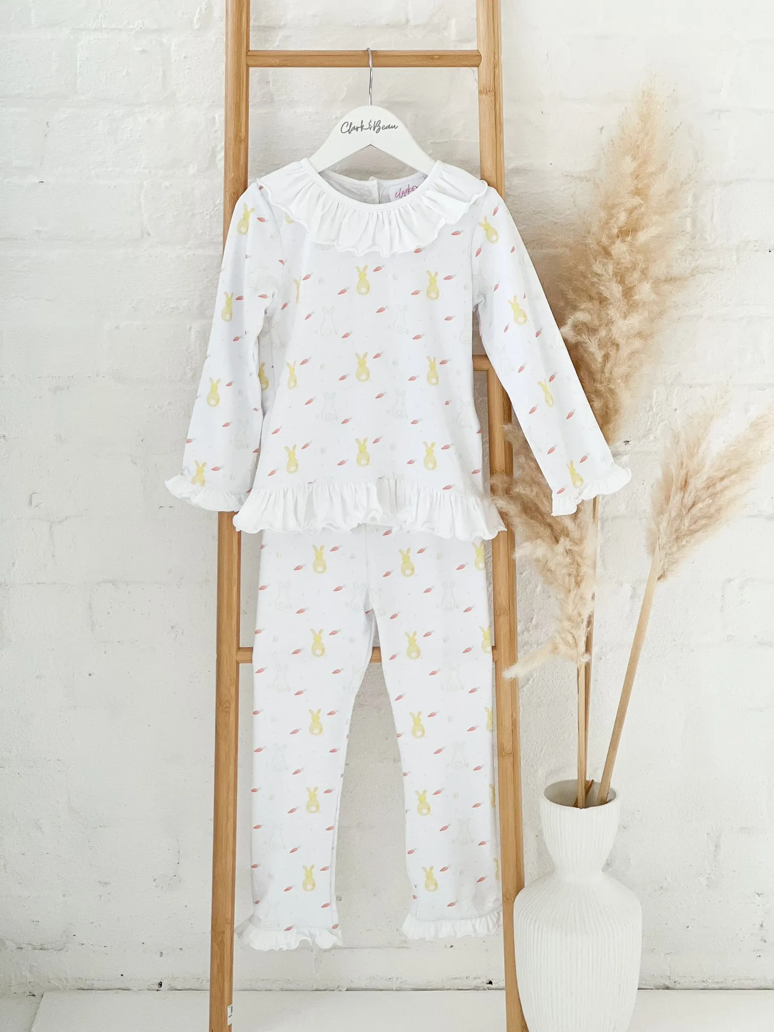 Girls Lemon Bunny Print Pyjamas