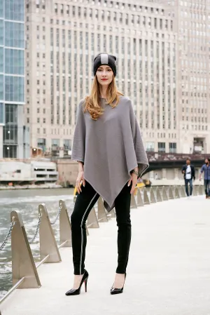 Grey Cashmere Poncho