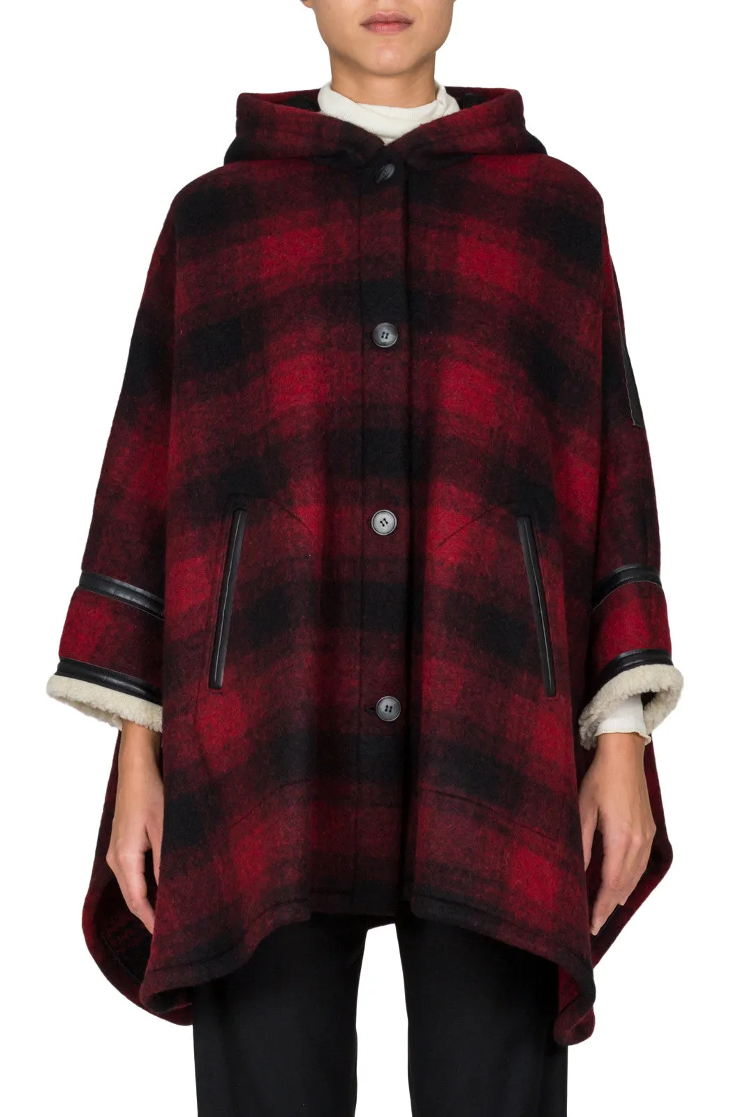 Hooded Check Oversize Coat