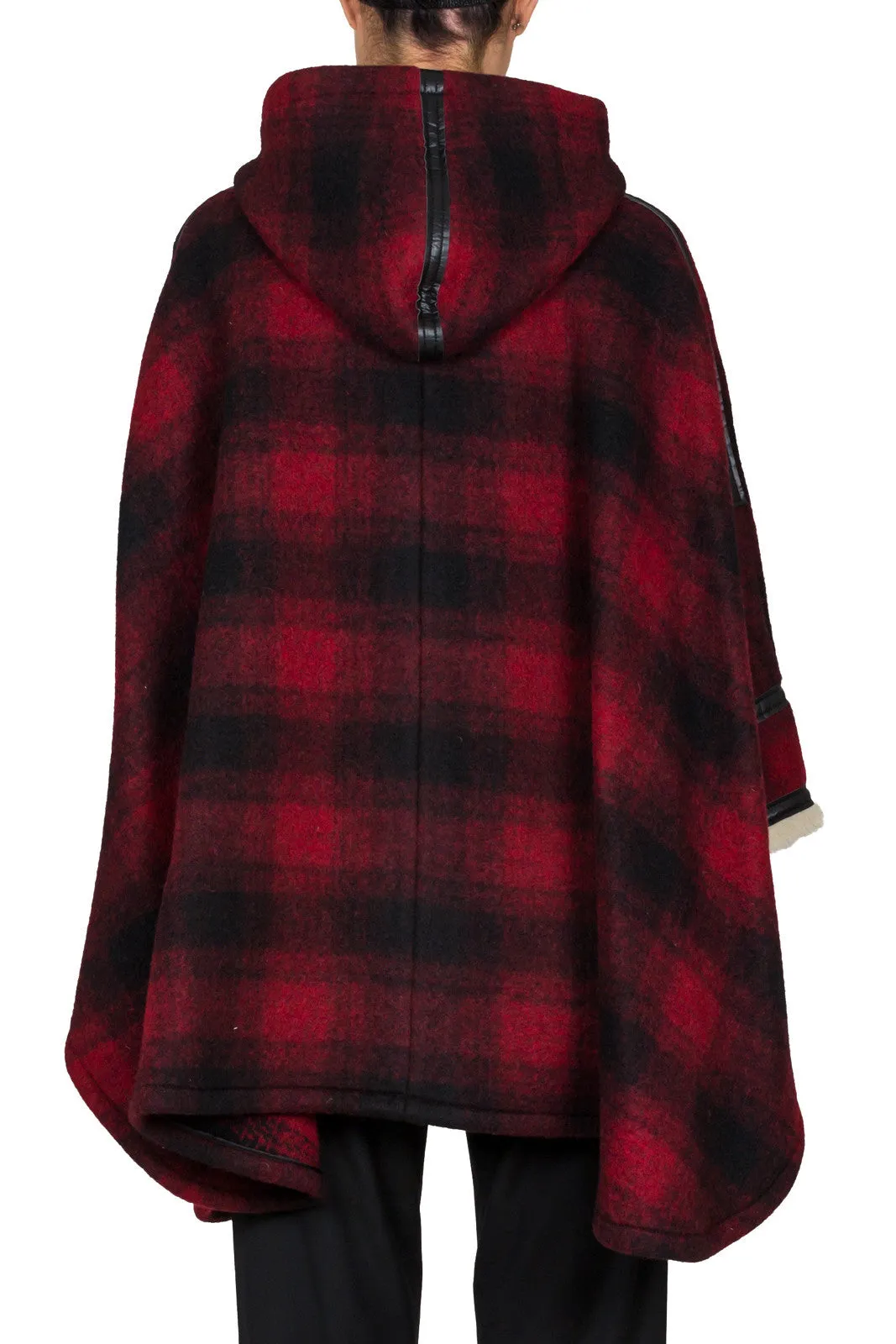 Hooded Check Oversize Coat