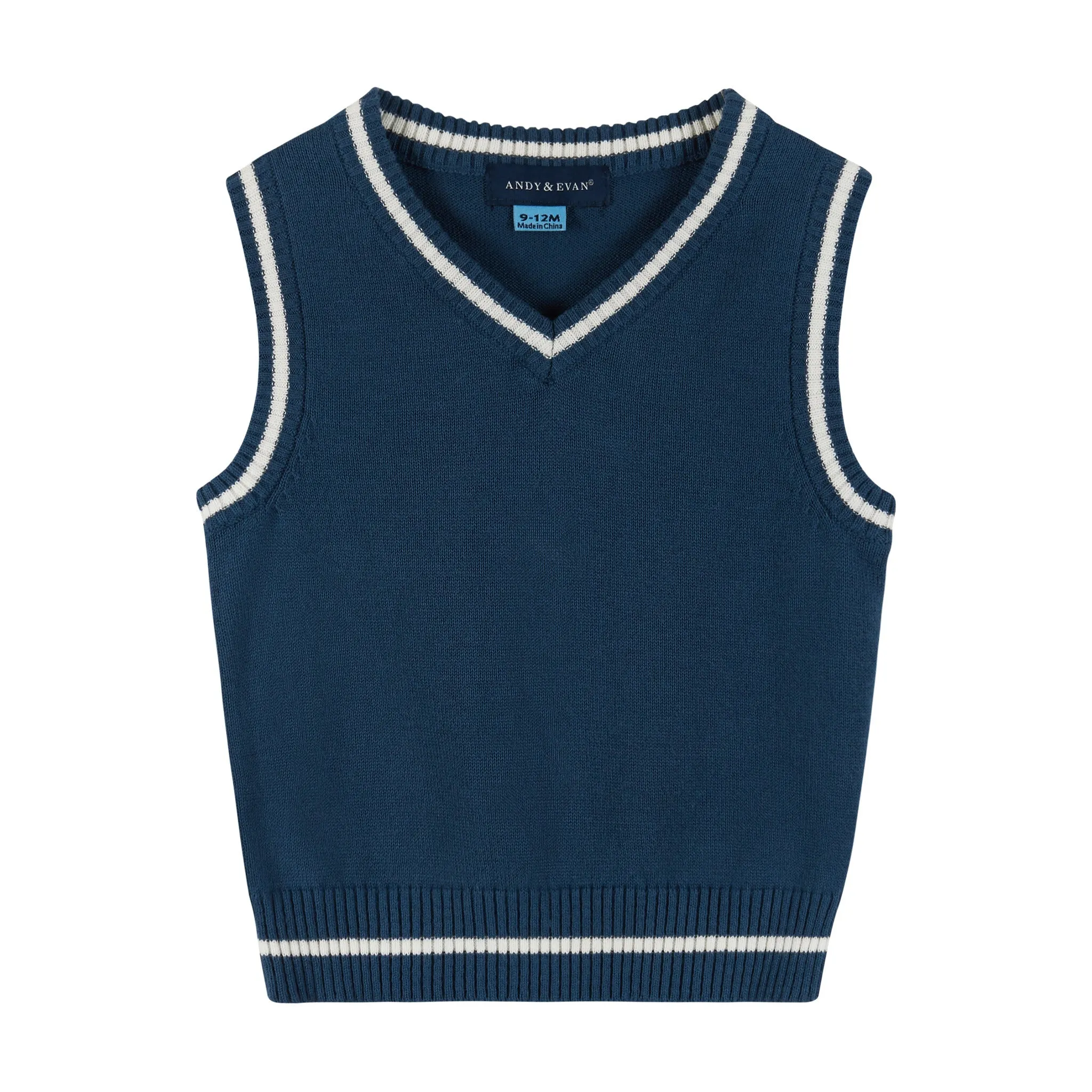 Infant 4-piece Plaid & Sweater Vest Set | Green & Navy