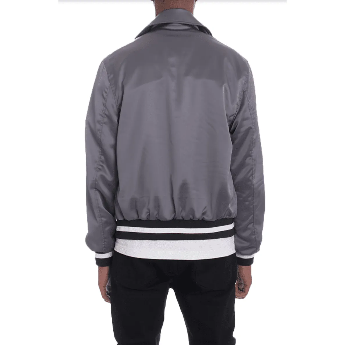 Luxe Satin Silver Bomber