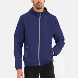 Navy Reflective Zip Windbreaker