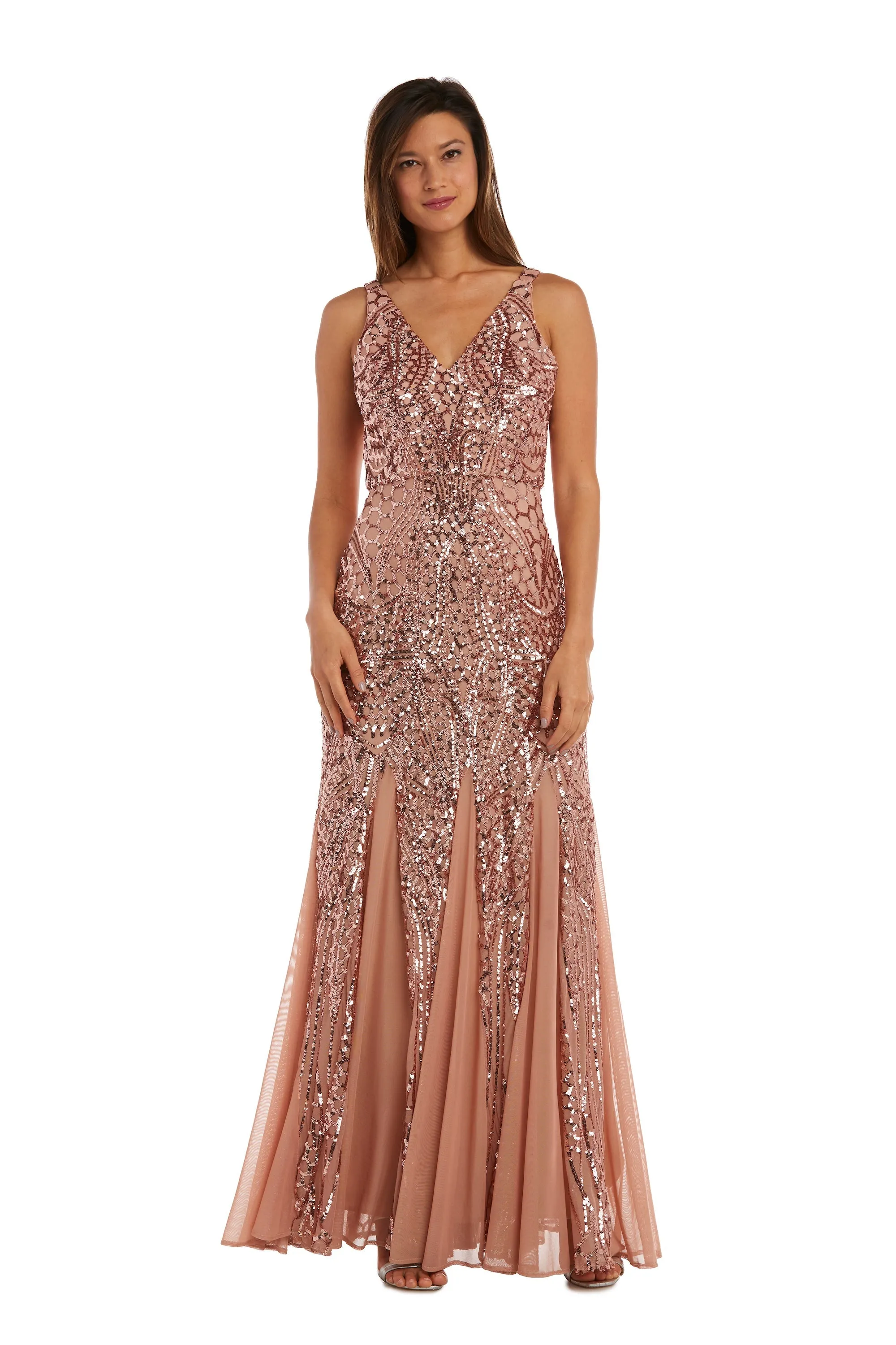 Nightway Petite Sleeveless Sequin Embellished Gown