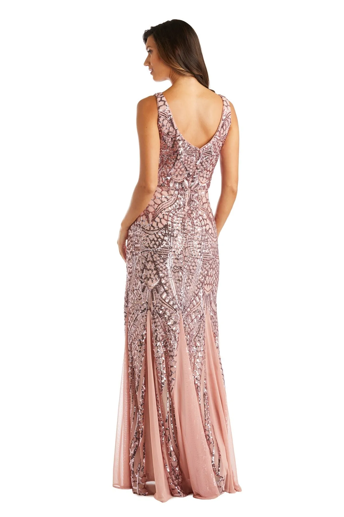 Nightway Petite Sleeveless Sequin Embellished Gown