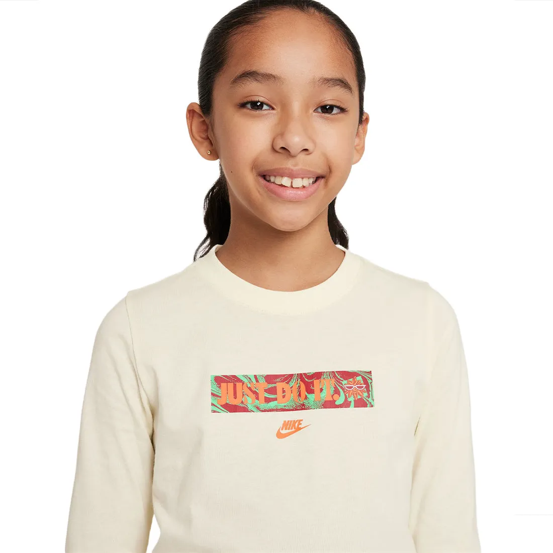 Nike Sportswear Big Kids' Long-Sleeve T-Shirt Brown