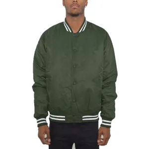 Olive Snap Button Windbreaker Bomber