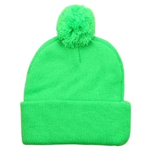 Plain Cuffed Winter Pom Beanie