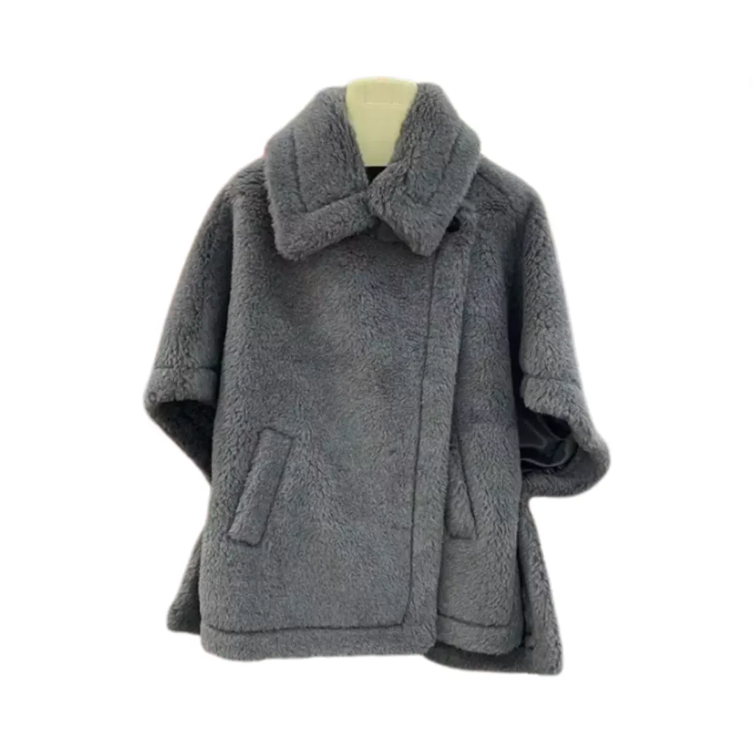 Pre Order:  Solid Batwing Loose Thick Warm Wool Coat