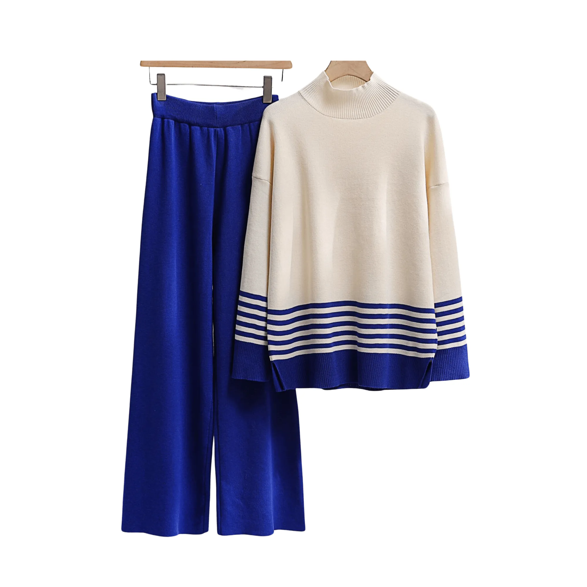 Pre Order:  Stripes Sweater Pants Knit Set