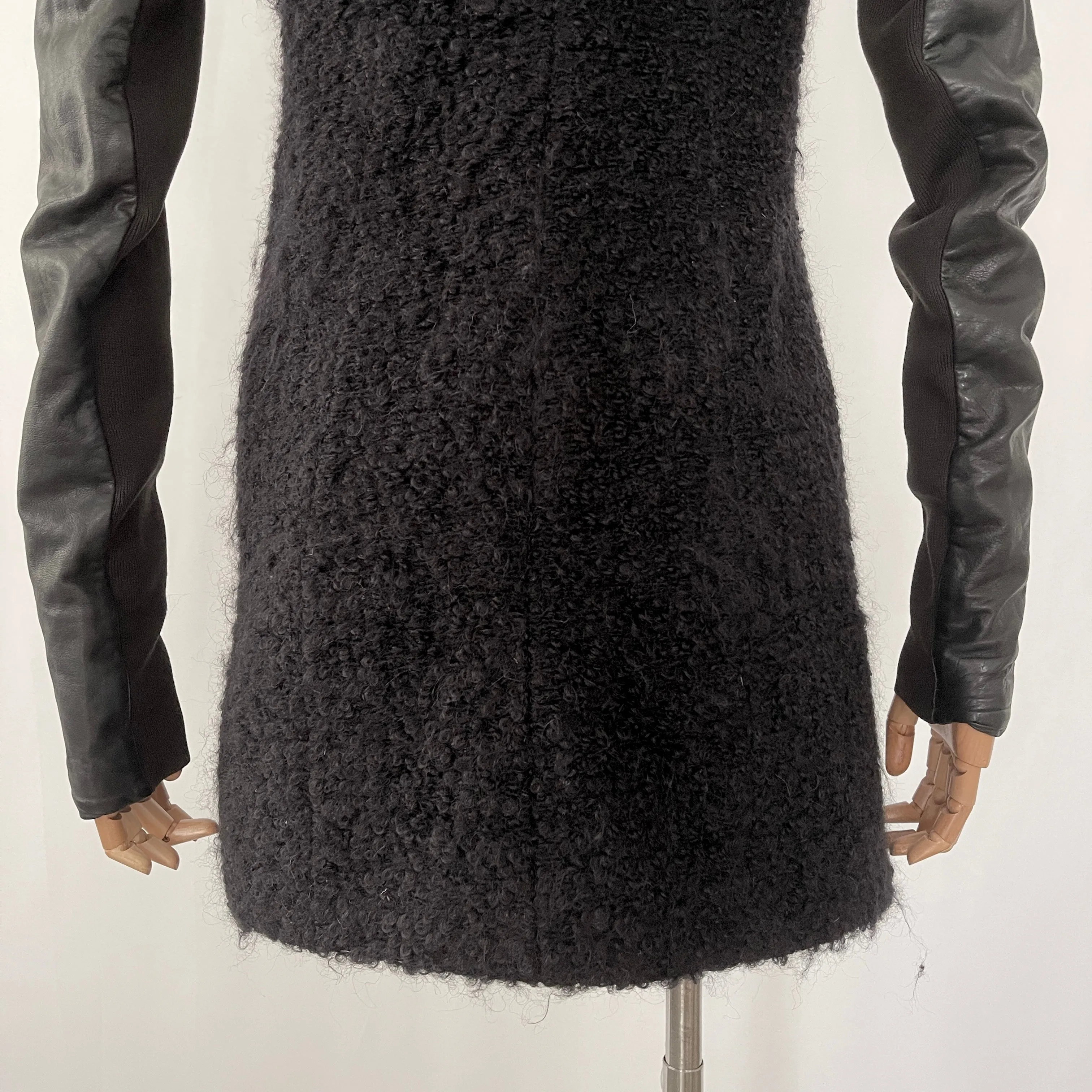 RICK OWENS Wool and Leather Coat