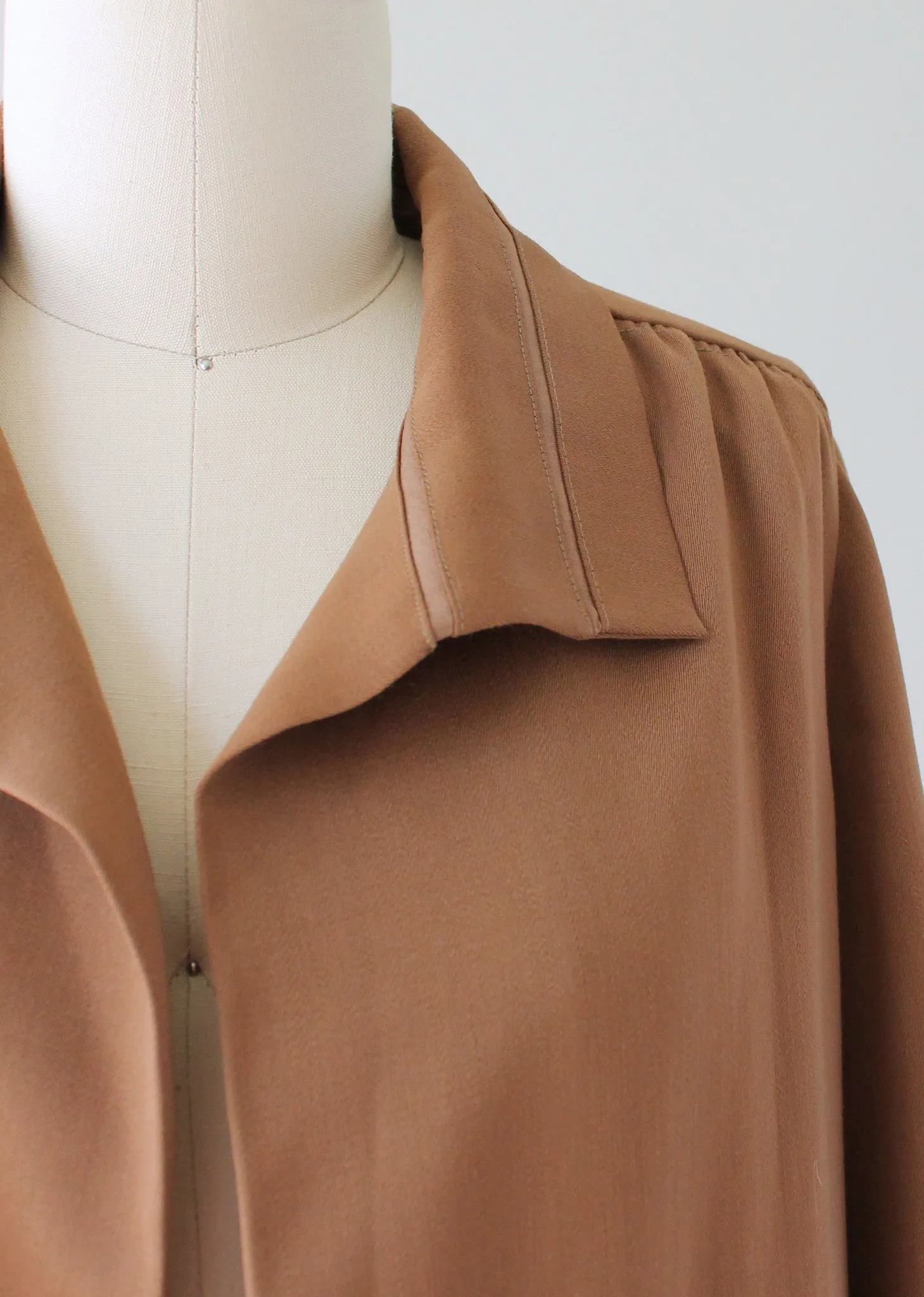 Vintage 1920s Brown Silk Day Dress with Duster Coat