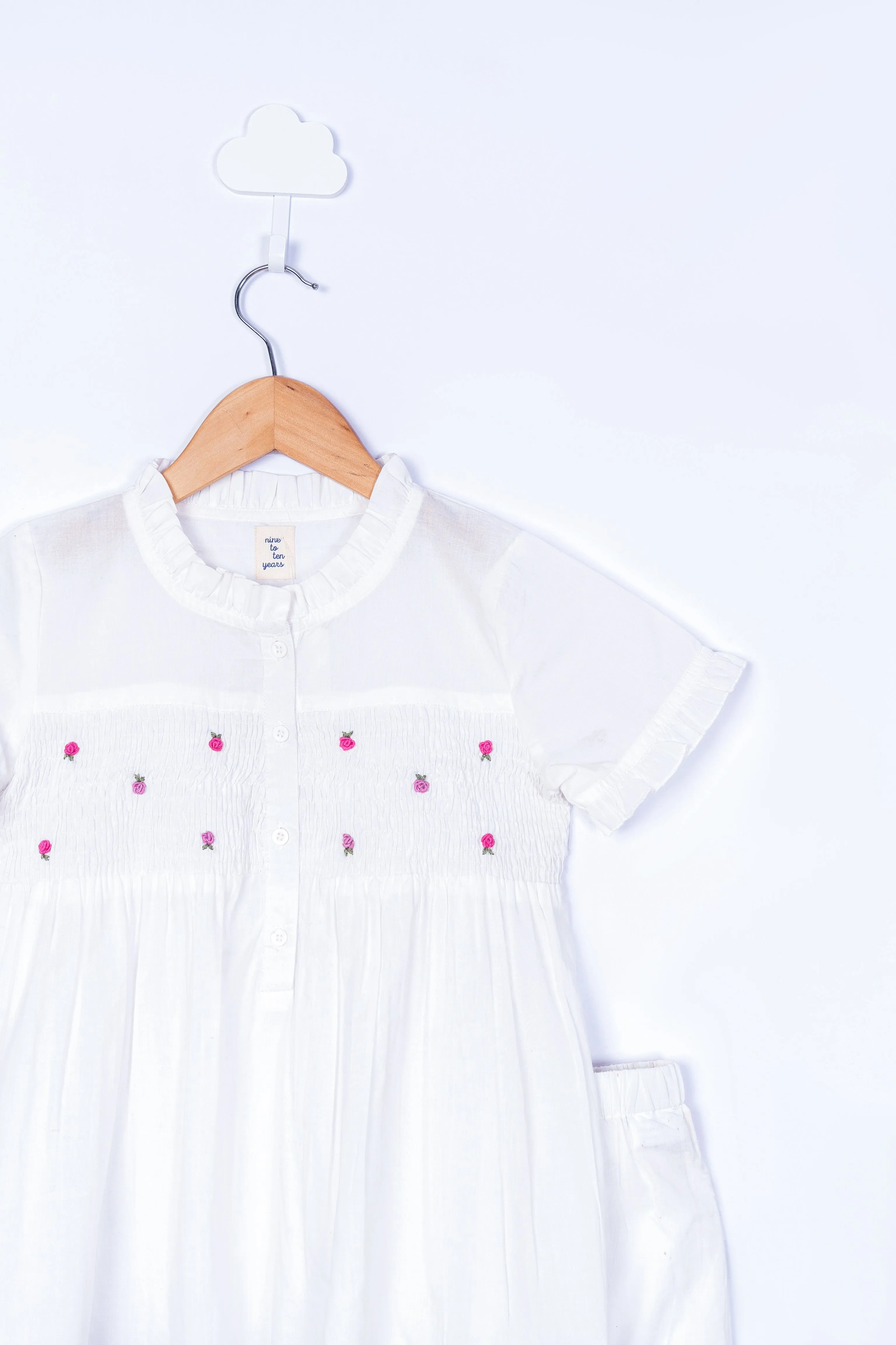 White Smocked Night Suit